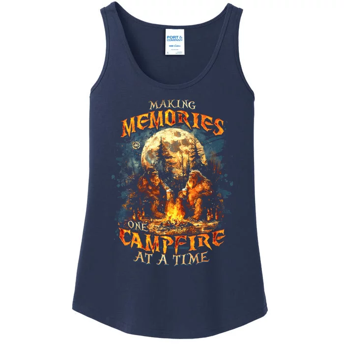 Making Memories One Campfire At A Time Bigfoot Camping Ladies Essential Tank