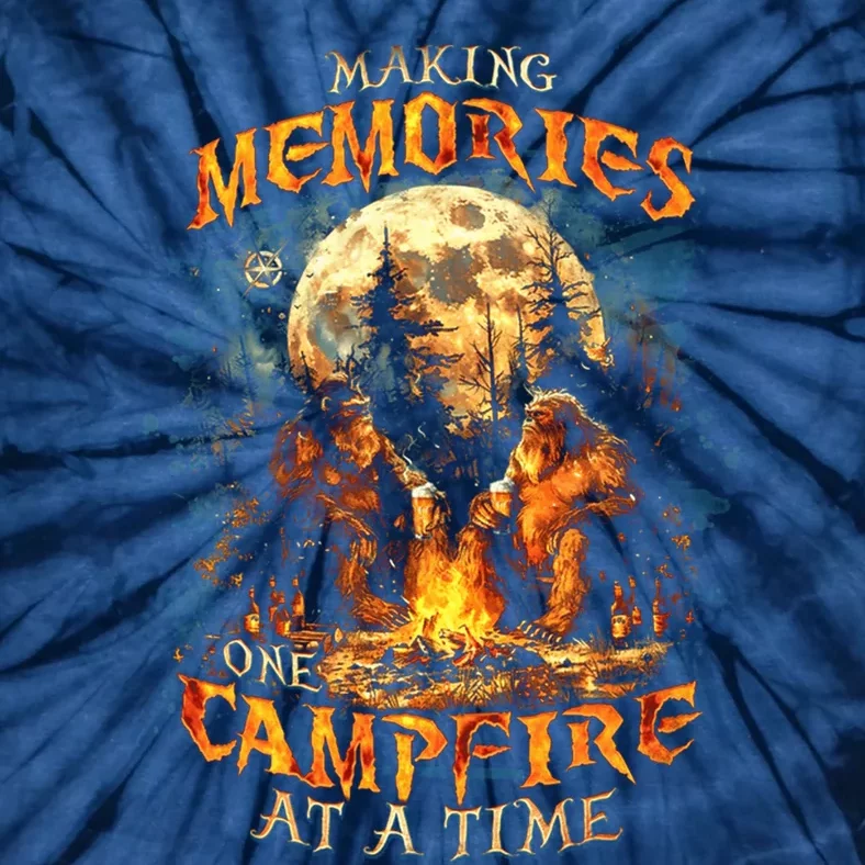 Making Memories One Campfire At A Time Bigfoot Camping Tie-Dye T-Shirt