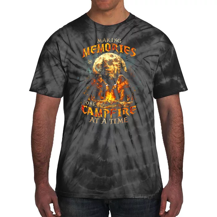 Making Memories One Campfire At A Time Bigfoot Camping Tie-Dye T-Shirt