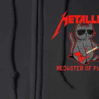 Metallicat Meowster Of Purrpets Funny Cat Full Zip Hoodie