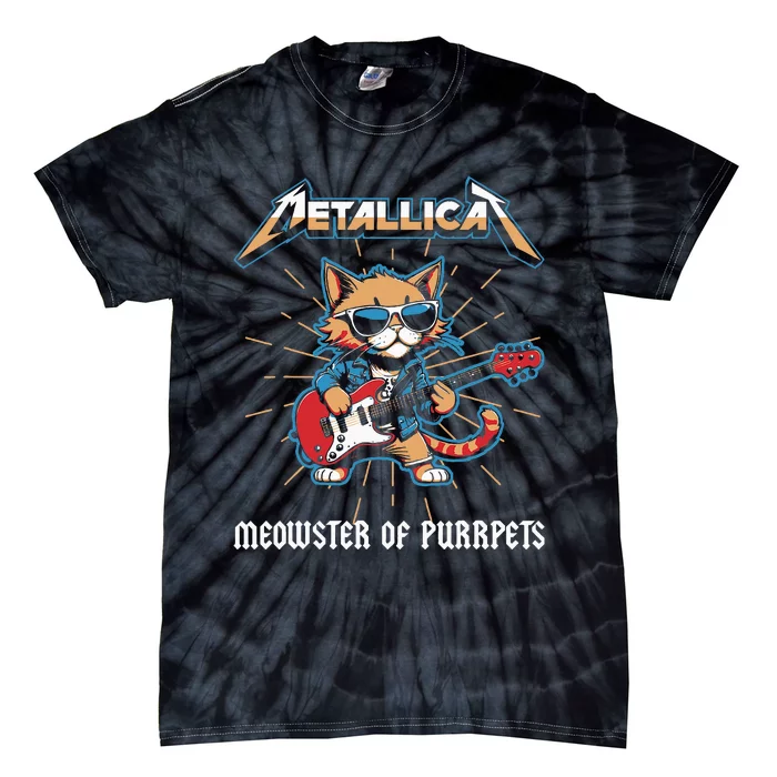 Metallicat Meowster Of Purrpets Funny Cat Tie-Dye T-Shirt