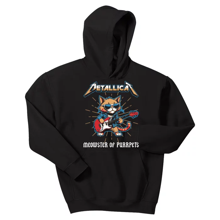 Metallicat Meowster Of Purrpets Funny Cat Kids Hoodie