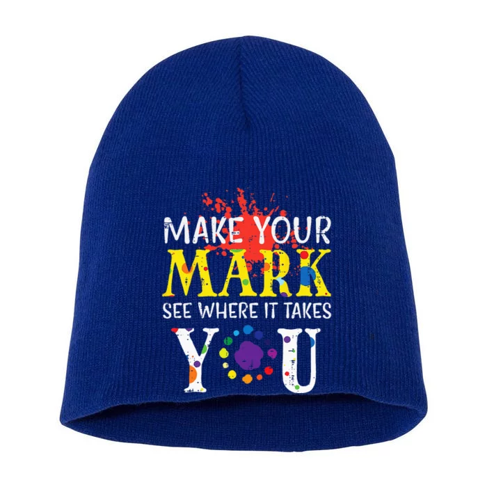 Make Mark Paint Splash International Dot Day Short Acrylic Beanie