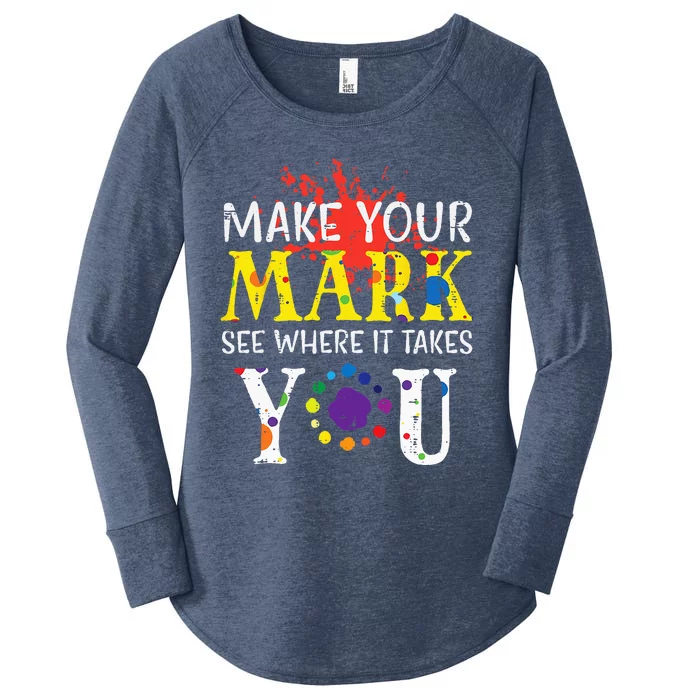 Make Mark Paint Splash International Dot Day Women's Perfect Tri Tunic Long Sleeve Shirt