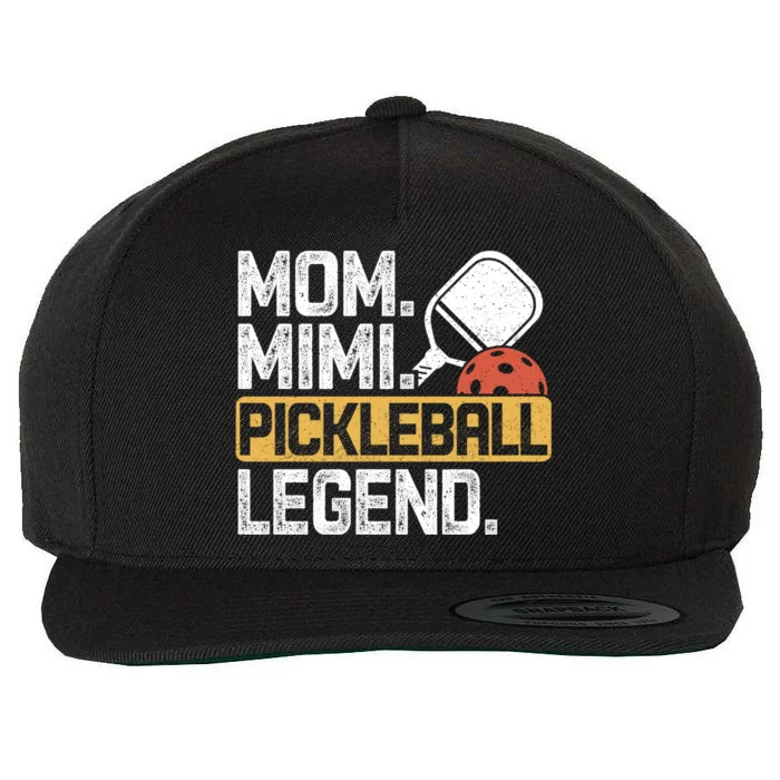 Mom Mimi Pickleball Legend Vintage Gift Wool Snapback Cap