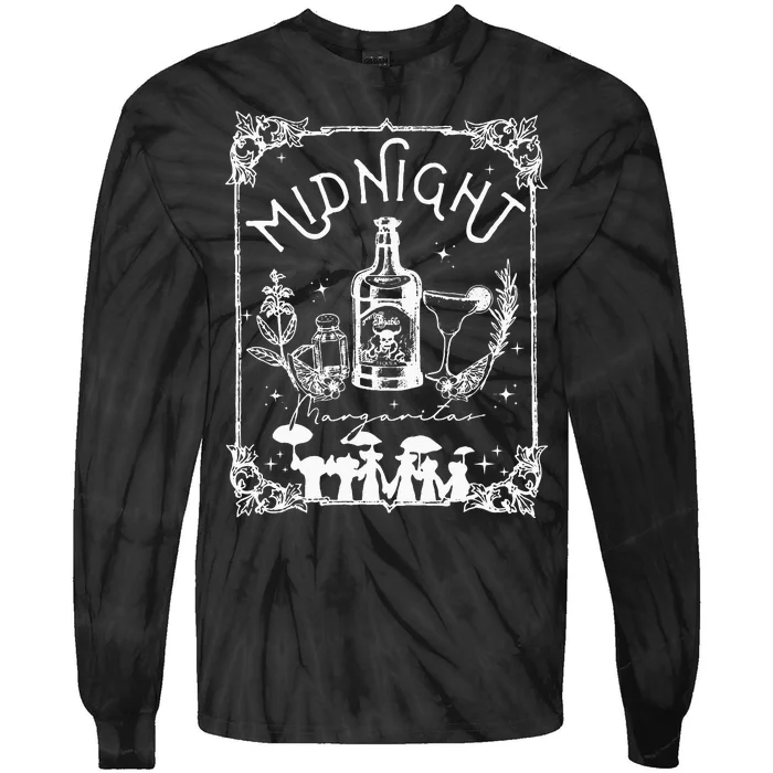 Midnight Margaritas Practical Magic Tee Halloween Cocktails Tie-Dye Long Sleeve Shirt