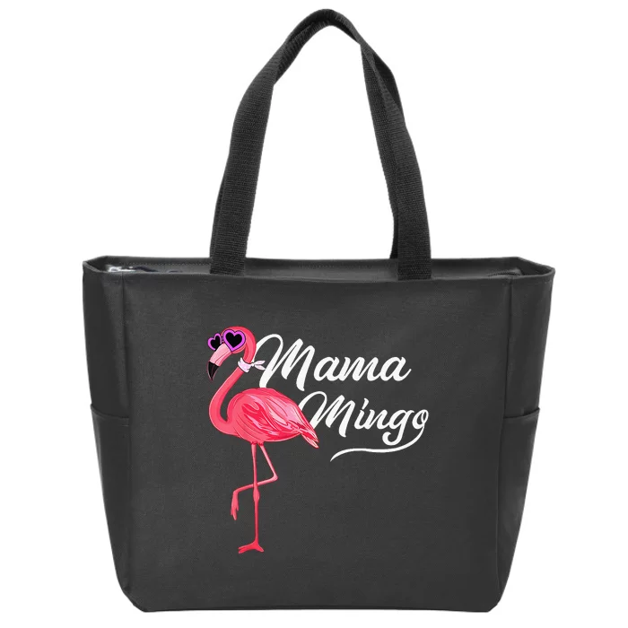 Mamamingo Mama Pink Flamingo Mom Bird Zip Tote Bag