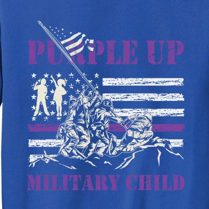 Military Month Purple Up Iwo Jima Ww2 Us American Flag Funny Gift Tall Sweatshirt