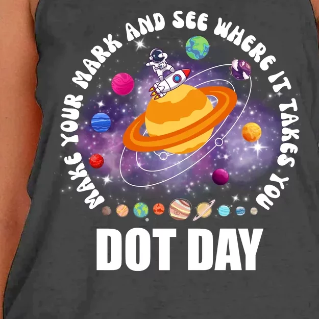 Make Mark Planets International Dot Day Women's Knotted Racerback Tank