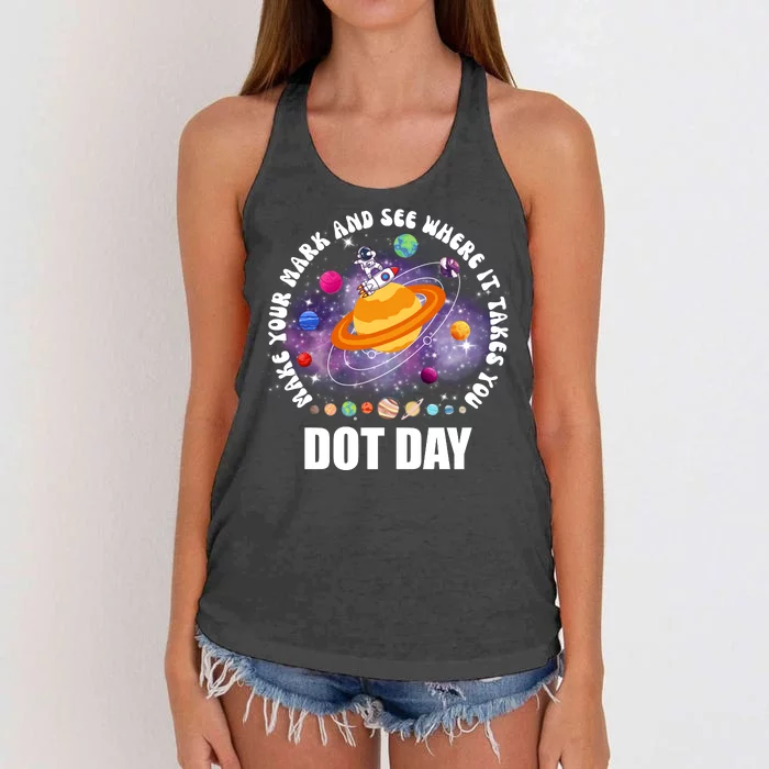 Make Mark Planets International Dot Day Women's Knotted Racerback Tank