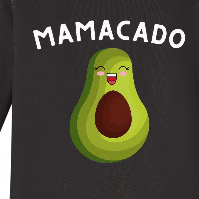 Mamacado Mom Pregnancy Announcement Avocado & Guacamole Baby Long Sleeve Bodysuit