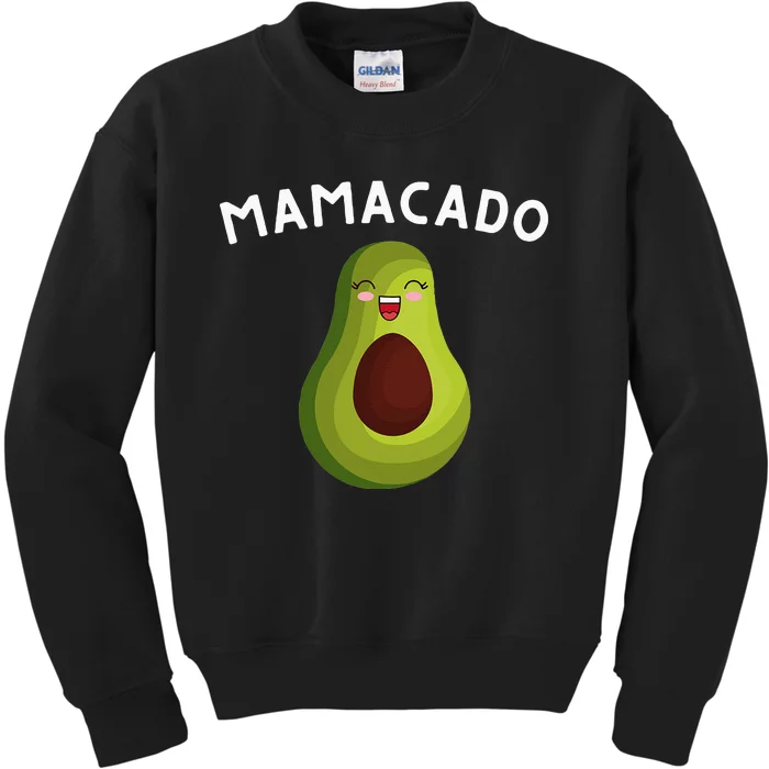 Mamacado Mom Pregnancy Announcement Avocado & Guacamole Kids Sweatshirt