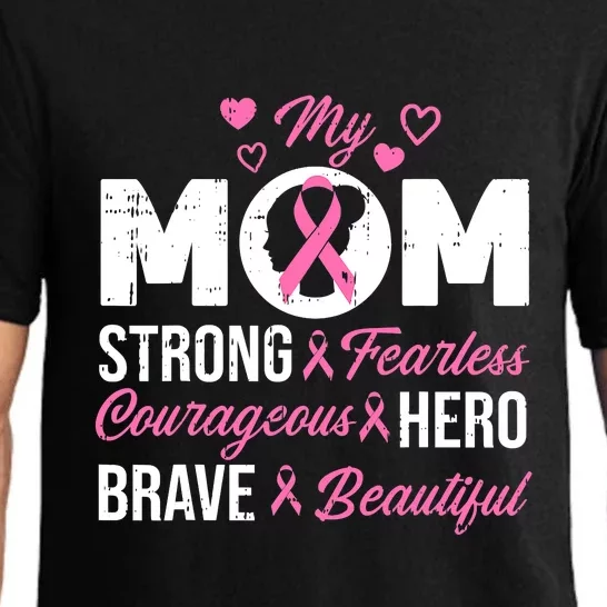 My Mom Pink Ribbon Warrior Inspirational Breast Cancer Pajama Set