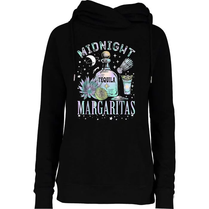 Midnight Margaritas Practical Magic Halloween Cocktails Womens Funnel Neck Pullover Hood