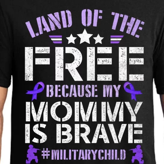 Military Month Purple Up Land Of Free Mommy Brave Gift Pajama Set