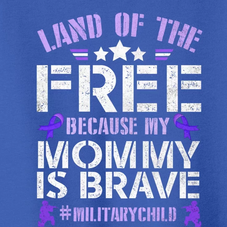 Military Month Purple Up Land Of Free Mommy Brave Gift Toddler T-Shirt