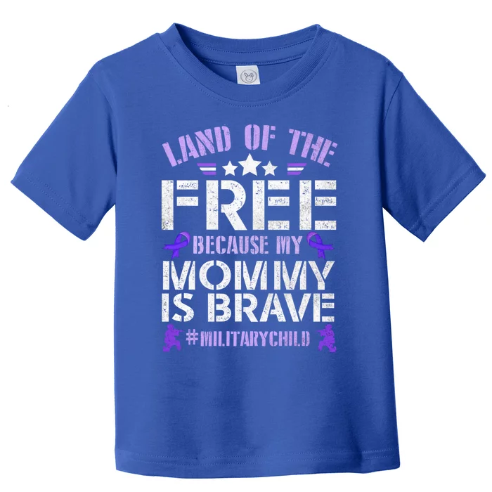 Military Month Purple Up Land Of Free Mommy Brave Gift Toddler T-Shirt