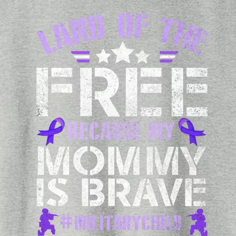 Military Month Purple Up Land Of Free Mommy Brave Gift Women's Crop Top Tee