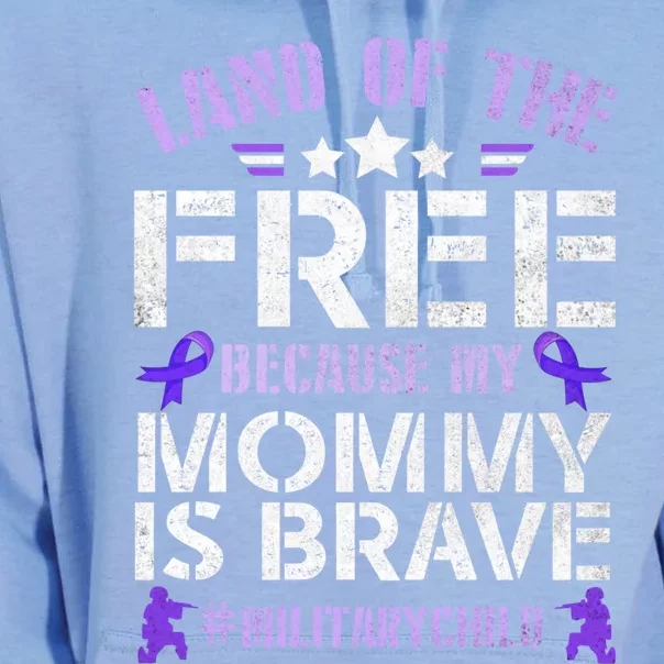 Military Month Purple Up Land Of Free Mommy Brave Gift Unisex Surf Hoodie