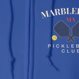 Marblehead Ma Pickleball Club For Paddle Lovers Full Zip Hoodie