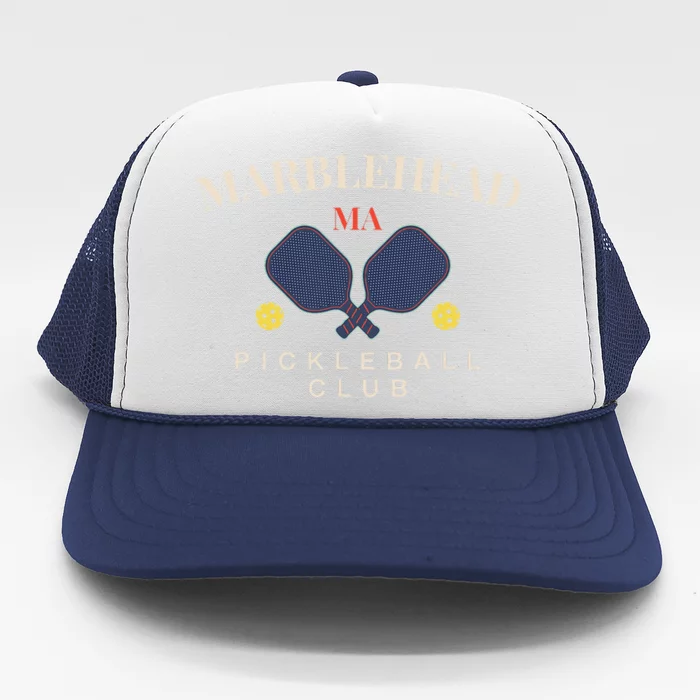 Marblehead Ma Pickleball Clubfor Paddle Lovers Trucker Hat