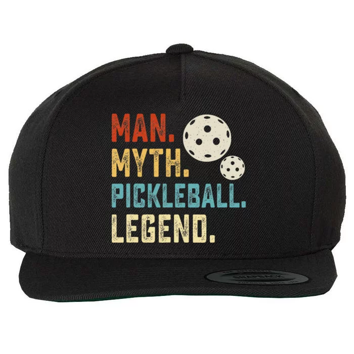 Man Myth Pickleball Legend Funny Tee Sweater Gift Wool Snapback Cap