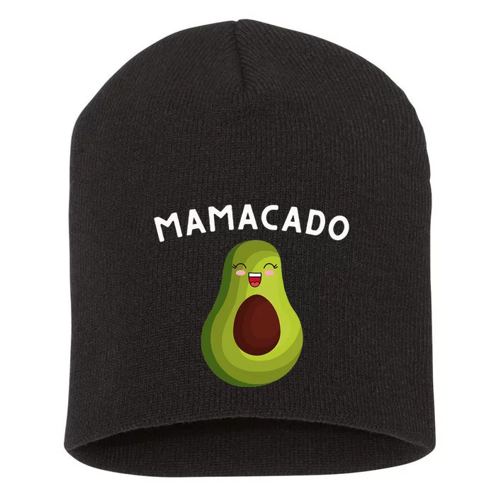 Mamacado Mom Pregnancy Announcement Avocado & Guacamole Short Acrylic Beanie