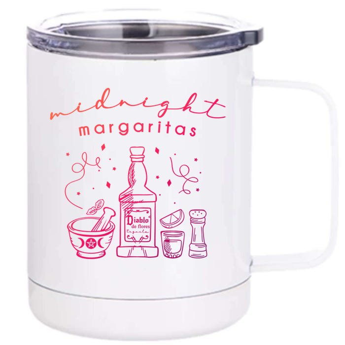 Midnight Margaritas Practical Magic Gardening Witch Planting Gift Front & Back 12oz Stainless Steel Tumbler Cup