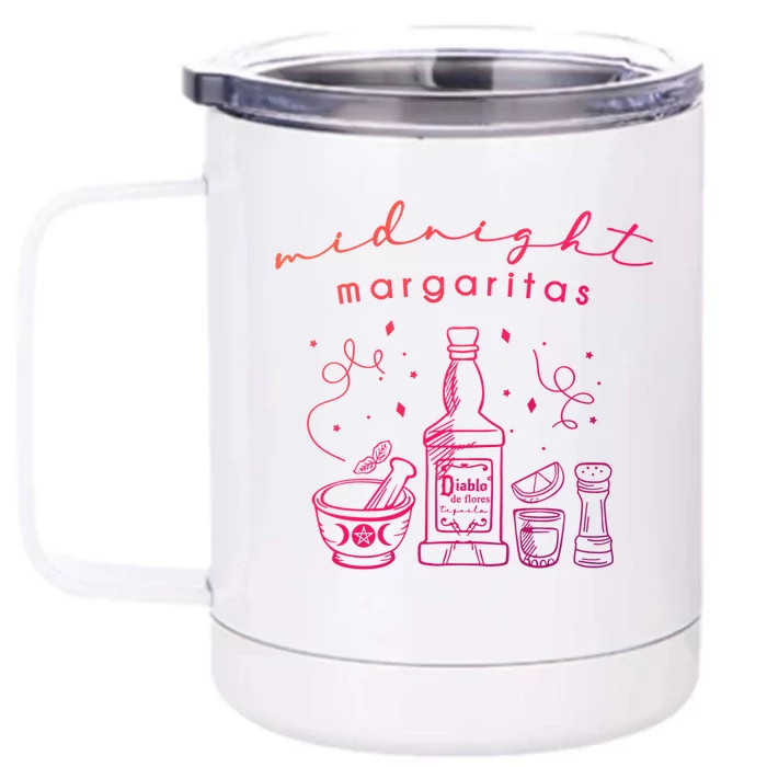 Midnight Margaritas Practical Magic Gardening Witch Planting Gift Front & Back 12oz Stainless Steel Tumbler Cup