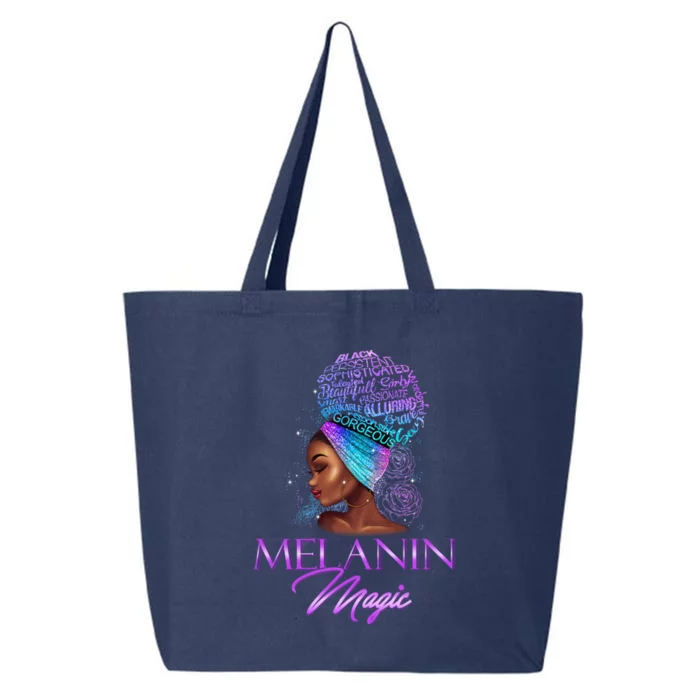 Melanin Magic Purple Black Afro African Blm Cool Gift 25L Jumbo Tote