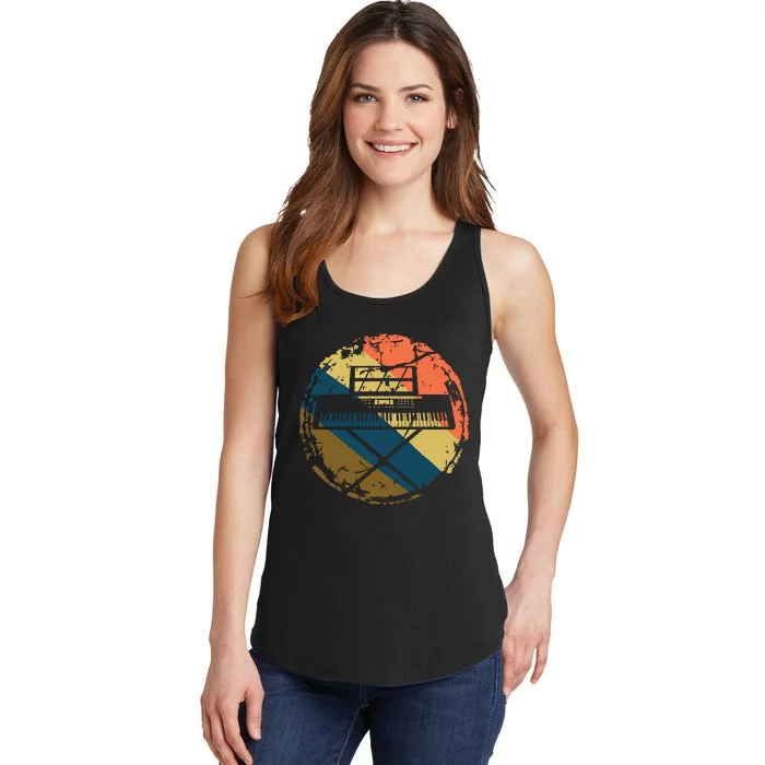 Music Musician Pianist Vintage Keyboard Player Piano Ladies Essential Tank