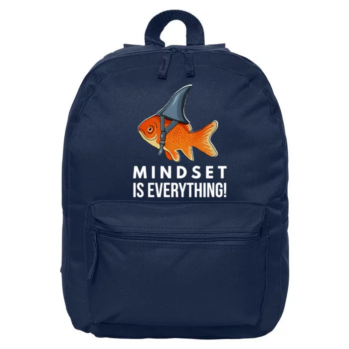 Mindset Motivational Quote Cute Goldfish Shark Fish 16 in Basic Backpack