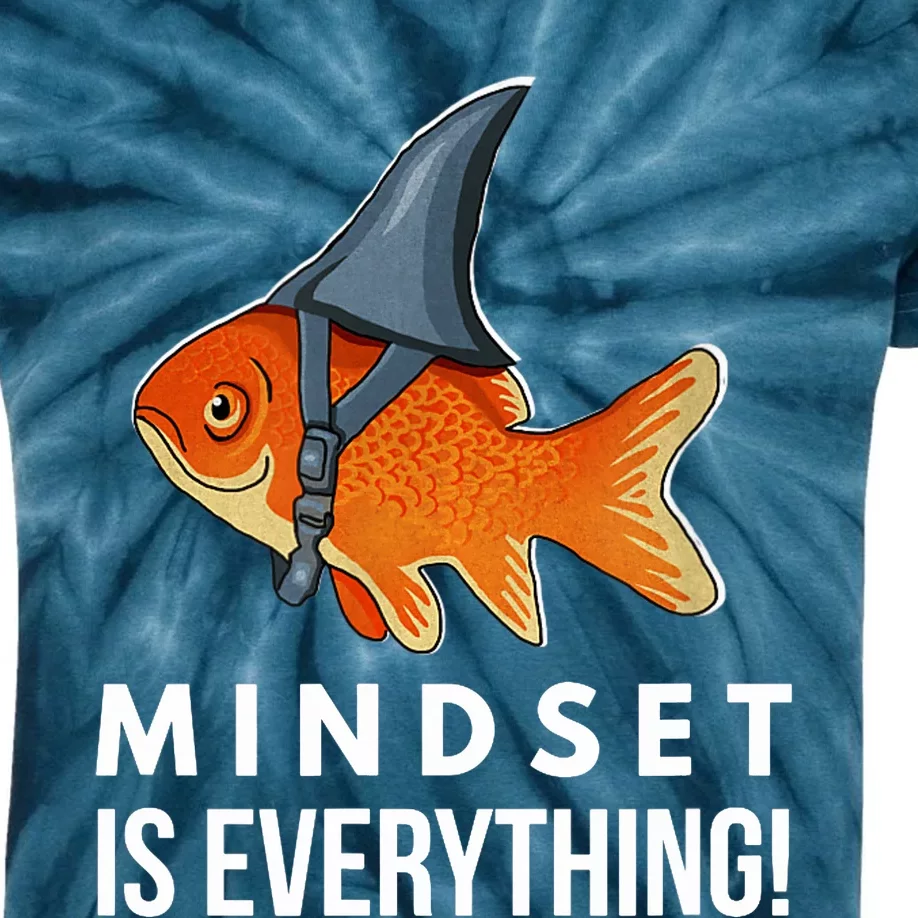 Mindset Motivational Quote Cute Goldfish Shark Fish Kids Tie-Dye T-Shirt