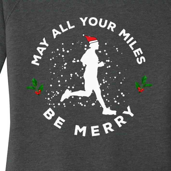 Merry Miles Running Christmas Gift For Runners Women's Perfect Tri Tunic Long Sleeve Shirt