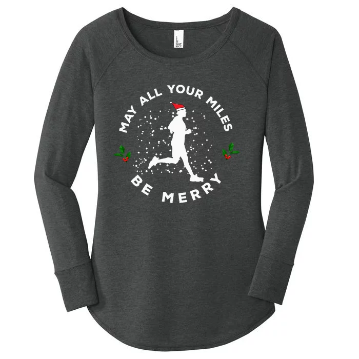 Merry Miles Running Christmas Gift For Runners Women's Perfect Tri Tunic Long Sleeve Shirt