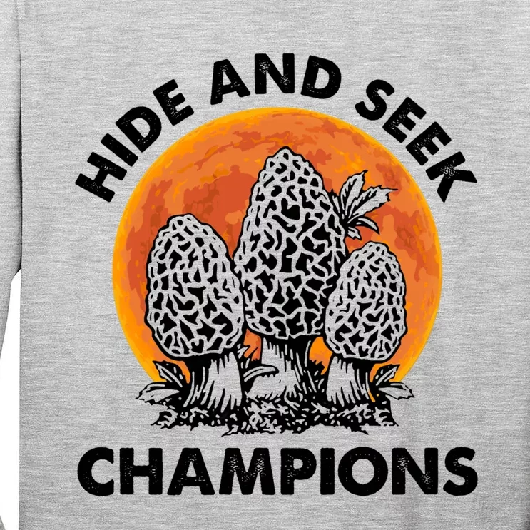 Morels Mushroom Red Moon Hide And Seek Champion Gift Tall Long Sleeve T-Shirt