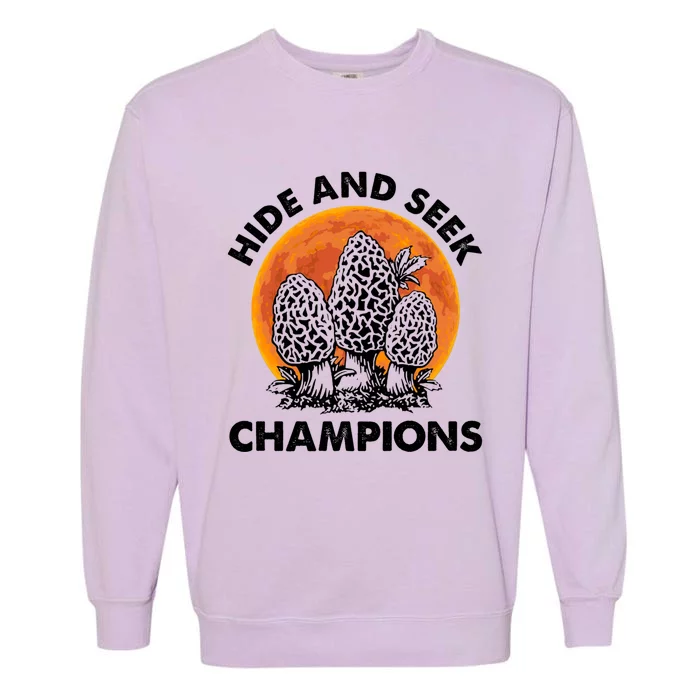 Morels Mushroom Red Moon Hide And Seek Champion Gift Garment-Dyed Sweatshirt