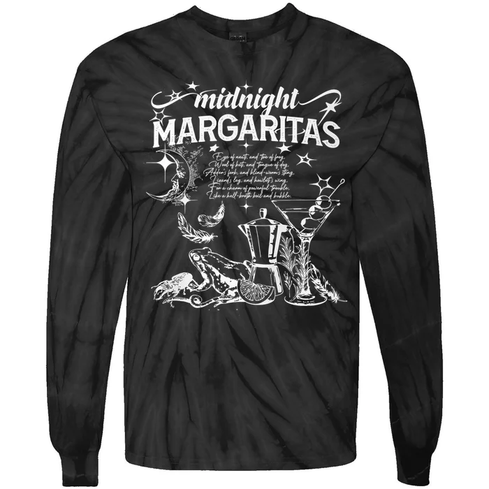 Midnight Margaritas Recipe Halloween Tie-Dye Long Sleeve Shirt