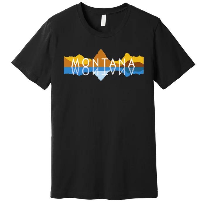 Montana Mountain Reflections Mount Grinnell Souvenir Premium T-Shirt