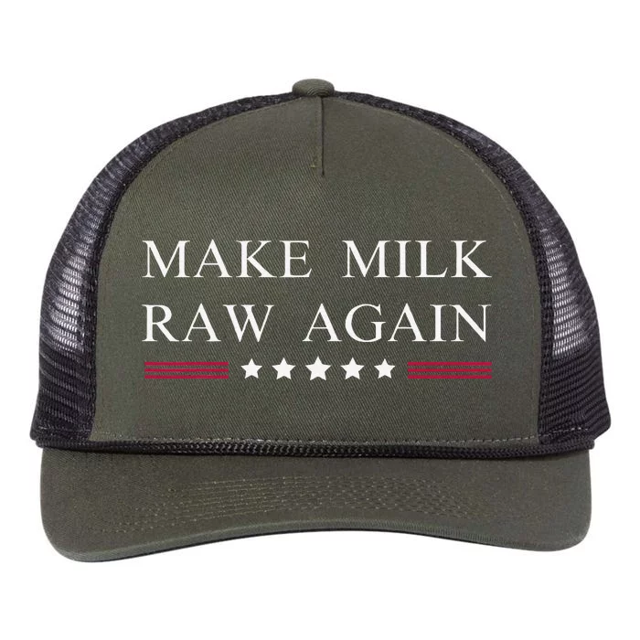 Make Milk Raw Again Funny Raw Milk Retro Rope Trucker Hat Cap