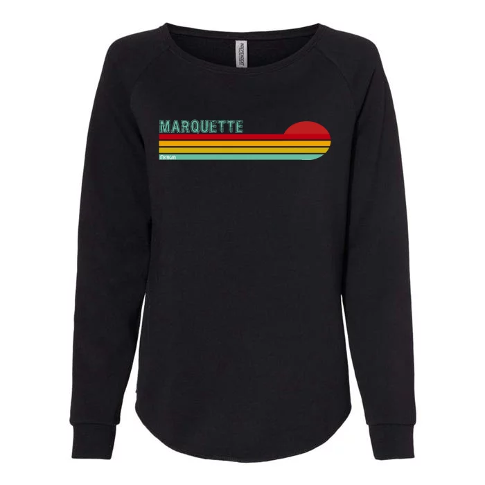 Marquette Michigan Retro Womens California Wash Sweatshirt