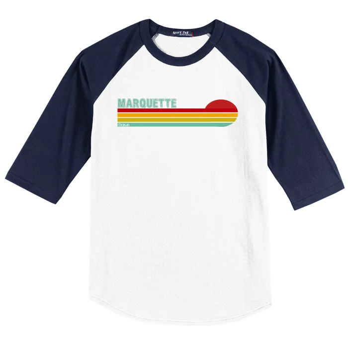 Marquette Michigan Retro Baseball Sleeve Shirt