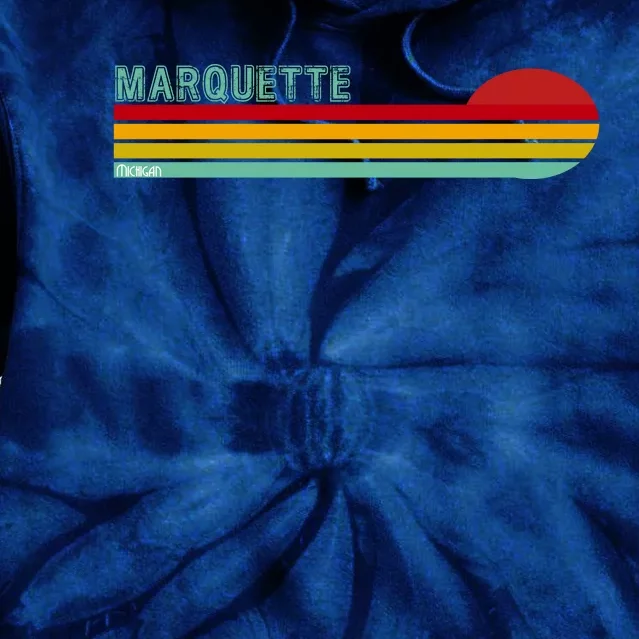 Marquette Michigan Retro Tie Dye Hoodie