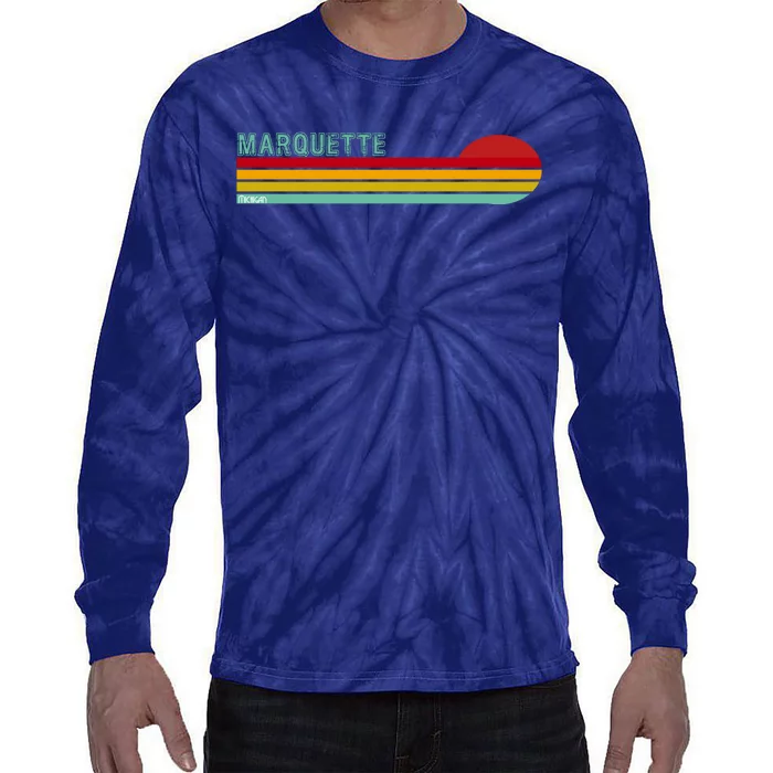 Marquette Michigan Retro Tie-Dye Long Sleeve Shirt