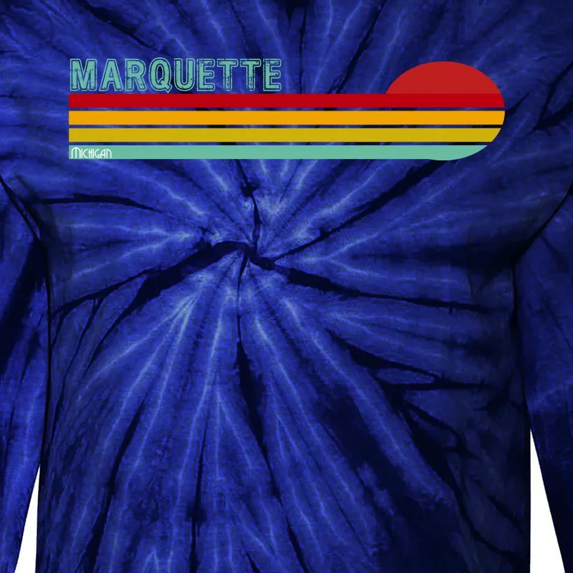 Marquette Michigan Retro Tie-Dye Long Sleeve Shirt