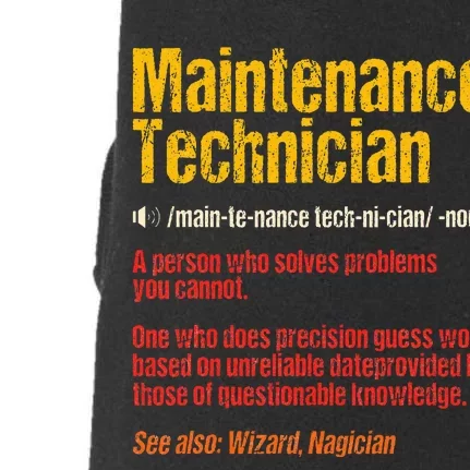 Maintenance Man retro Definition Technician Doggie 3-End Fleece Hoodie