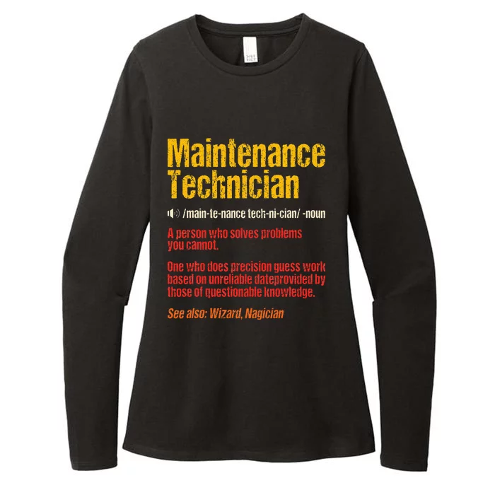 Maintenance Man retro Definition Technician Womens CVC Long Sleeve Shirt