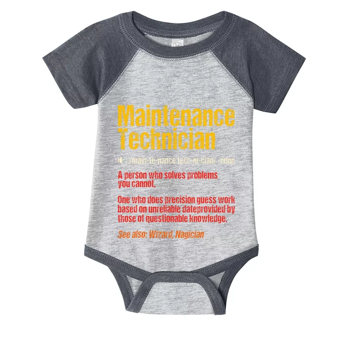 Maintenance Man retro Definition Technician Infant Baby Jersey Bodysuit