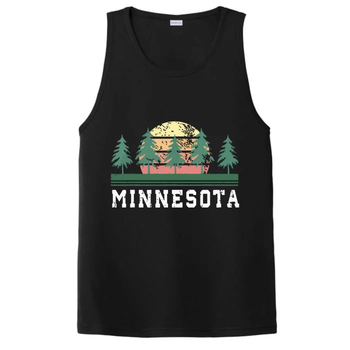 Minnesota Mn Retro Vintage Gift Performance Tank