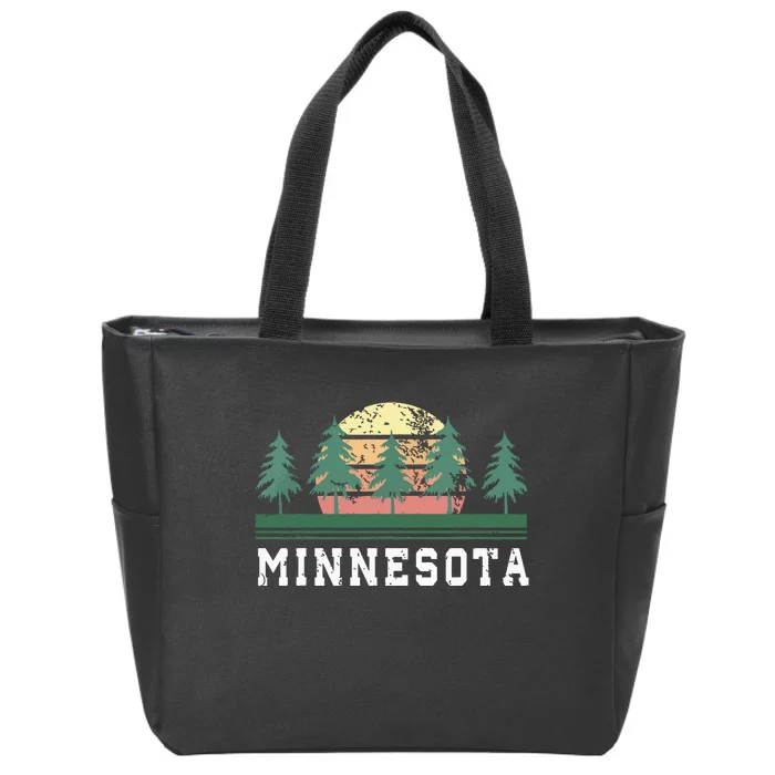 Minnesota Mn Retro Vintage Gift Zip Tote Bag